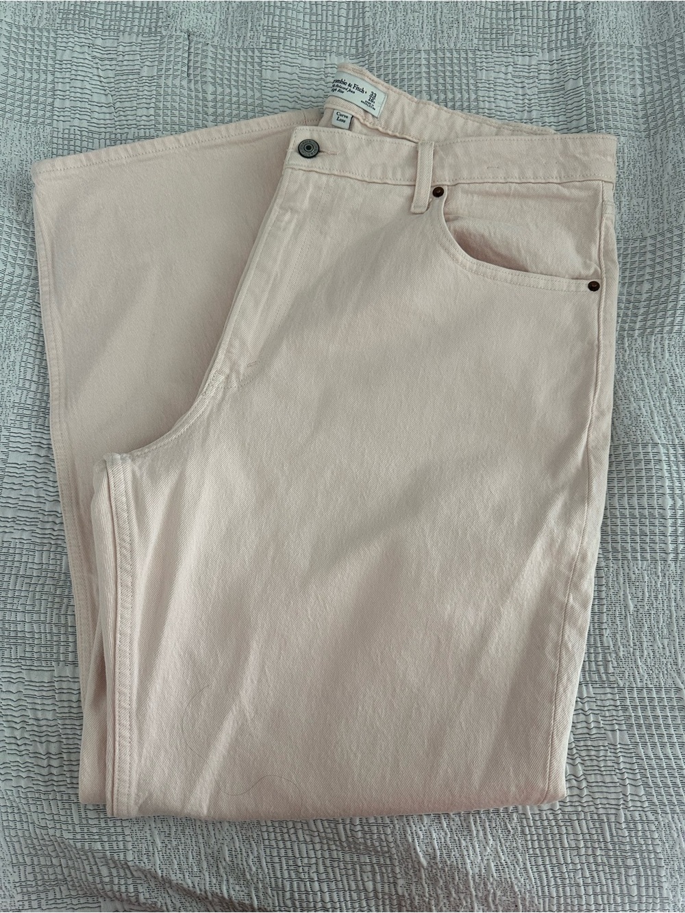 Abercrombie & Fitch Pale Pink High-Rise Jeans